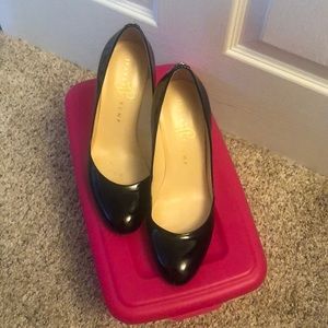 Black Patten Leather Heels